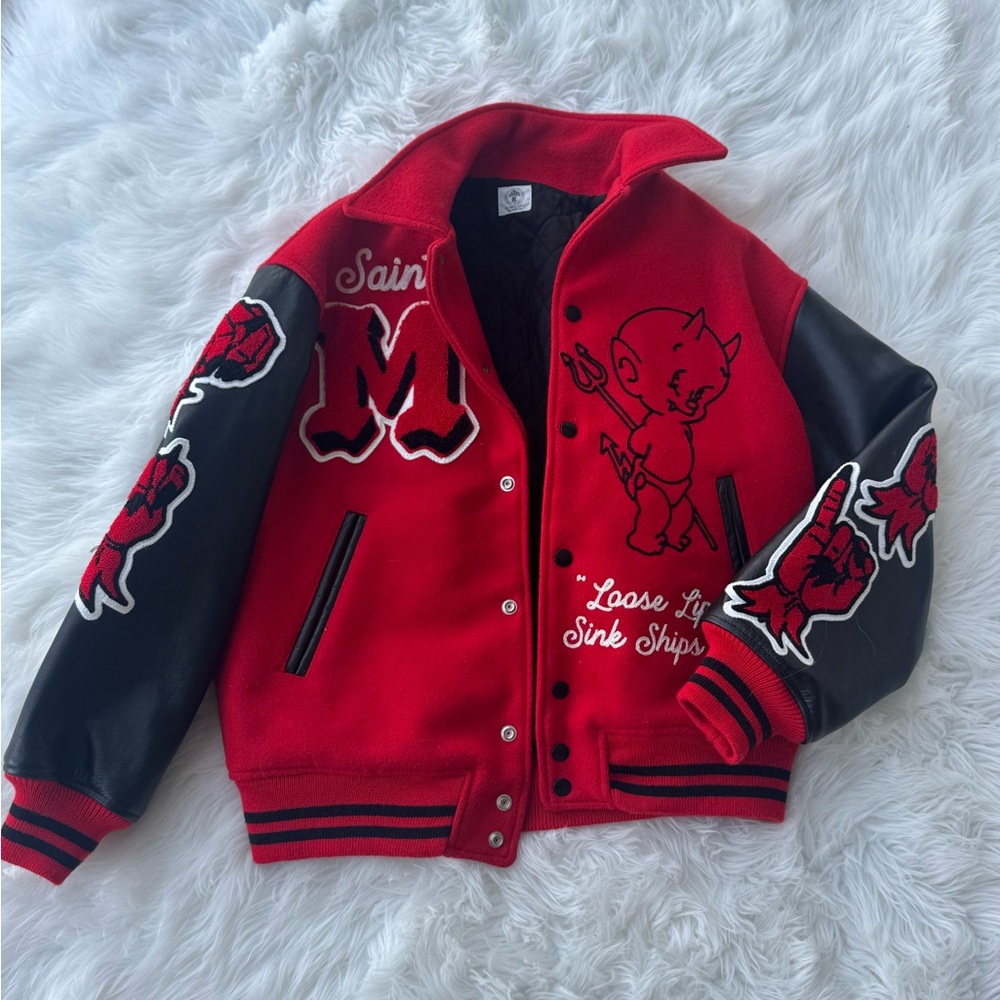 Red and Black Varsity Jacket Saint Mxxxxxx